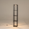 Wooden Floor Lamp 4-Tier Display Shelves With LED Lights Modern