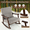 Costway Nursery Upholstered Rocking Accent Chair Indoor Rocker Armchair