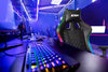 Gaming Chair with Bluetooth Speakers RGB LED Lights & Reclining Footrest Black