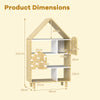 Kids Dollhouse Bookshelf House-shaped Bookcase-Natural