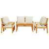 Gecheer Sofa Set Wooden 5 Piece Garden Set with Cushions Solid Wood Q2L2
