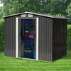 8FT x 8FT SHED Metal Apex Roof Outdoor Storage House Shed With Floor Foundation