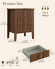 Modern Walnut Bedside Table with 3 Drawers Wooden Nightstand Bedroom Storage