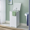 Wooden Laundry Cabinet Hamper Chest White Storage Cupboard Bin Household