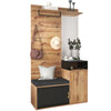 Wardrobe Set with 4 coat Hooks, Mirror, Shoe Cabinet, Wall-mounted Coat Rack
