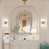 Crushed Diamond Crystal Glass Silver Frame Bevelled Wall Mirror Venetian 90X60cm
