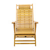 Folding Sun Lounger Garden Bamboo Chair Bed Outdoor Patio Recliner Headrest NEW