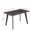 Dining Table Metal Legs Kichen Home Indoor Furniture Morden Brown Space Art New