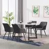 Set Of 2 Grey Dining Chairs Faux Leather Office Chairs Padded Seat Kitchen
