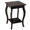 Accent Table End Table with Curved Legs 2-Tier Open Storage Shelves-Coffee