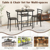 Small Table and 2 Chairs 3PCS Bar Kitchen Dining Breakfast Furniture Set W/Shelf