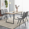 Set of 4 Soft Velvet Fabric Designer Dining Chairs With Metal Legs Kitchen Chair