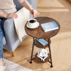 Round Side Table 3-Tier Coffee End Table Nightstand Small Shelf Rack Living Room