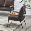 Single/Double/Triple Sofa Armchair Faux Leather Cushion Seat Metal Frame Armrest
