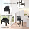2Pcs Upholstered Bar Stools PVC Leather Armless Counter Height Chair Set Black