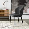 Set of 2 PU Dining Chair Steel Leg Wide Backrest Home Furniture Restaurant Hotel