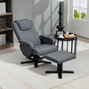 Rocker Swivel Recliner Chair with Footstool, Upholstered Recliner Armchair, Grey
