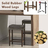 Set of 2 Bar Stools Upholstered Counter Height Saddle Stools PU Leather 60cm