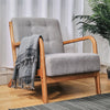 Occasional Wooden Frame Armchair Deep Button Padded Lounge Tub Chair Sofa Fabric