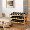 Freestanding Countertop Wine Bottle Organizer 18 Bottles Wine Rack-Natural