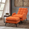 Velvet Sleeper Armchair Chair Lazy Sofa Recliner w/Footstool Adjustable Backrest