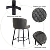 2 pcs Faux Leather / Velvet Bar Stools Diamond Design Soft Upholstered Seat Back