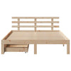 Bed Frame with Drawers 140x190 Solid Wood Pine K0P2