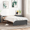 Gecheer Bed Frame Grey Solid Wood 75x190 Small Bed Frame G7U0