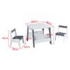Kids Table and Chairs Set Wooden Children's Desk Table and 2 Chairs Stools Set