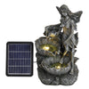 Solar Power Water Fountain Garden Water Feature with LED Light Indoor Outdoor