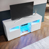 120cm White High Gloss TV Table Stand Entertainment Cabinet Unit with LED Light