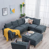 L-Shaped Corner Sofa, Sectional Couch with Built-in USB Port Chaise