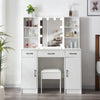 Dressing Table With Drawers Mirror Stool Set Makeup Desk Vanity Table Bedroom UK