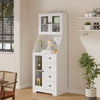 Wooden Kitchen Cupboard Storage Cabinet Microwave Oven Holder with Drawer Shelf