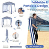Folding Beach Tent Sun Protection Cabana Canopy Shelter with Detachable Sidewall