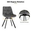 2xSwivel Dining Chairs Velvet Padded Seat Dining Room Kitchen Chair Grey