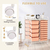 15 Drawers Storage Trolley Mobile Rolling Utility Cart-Peach pink
