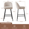 2X Breakfast Bar Stools Thickened Pad Linen Dining Chairs for Counter Kitchen