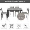 5 Piece Dining Table and Chairs Set Wooden Space Saving with Metal Frame Kitchen