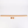 Wooden Wardrobe Pole Rod Oval Hanging Rail Tube Clothes Storage w Fittings 100cm