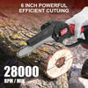 6 Cordless Chainsaw Electric One-Hand Saw Wood Cutter Tree Pruning 2 Battery