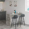 1/2/4/6x Kitchen Bar Stool Samt Padded Pub Chair w/ Backrest High Counter Stool
