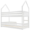Kids Bunk Beds Wooden Single Size Bed Treehouse Bed Pine Wood Bed Frame White