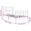 Bed Frame with Headboard White 90x200 Solid Wood U4C6