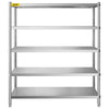Stainless Steel Shelving Adjustable Storage Shelf 5-Tier Storage Rack