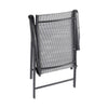 Garden Glass Table and 6 Foldable Chairs 150cm Rectangle Table Set Outdoor Black