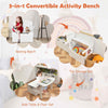 Kids Convertible Activity Bench Table 3-in-1 Desk and Chair Set with Toy Storage