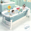 L-XL Folding Bathtub Adult Kids Portable Bath Tub with Cover Spa Sauna Relaxing