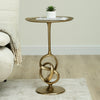 Side Table Gold Twisted Aluminium Frame & Top Accent Table Living Room Furniture