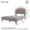 Upholstered Bed Frame Grey Velvet 3ft Single Bed with Wood Slats & LED Headboard